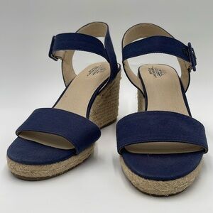 Life Stride Tango Wedge Sandal - Women’s Size 10 Navy Blue